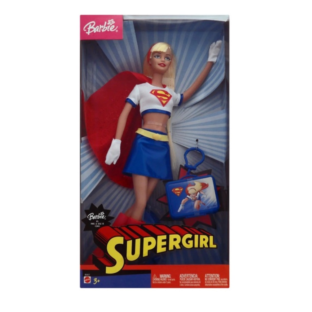 Barbie Supergirl Doll with Red and Blue Outfit